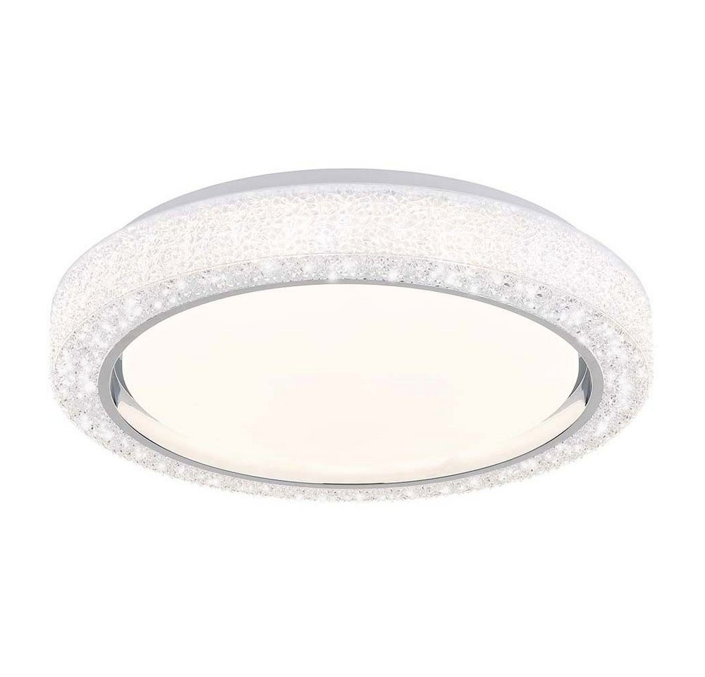 GLOBO LIGHTING LED Deckenleuchte, LED-Leuchtmittel fest verbaut, Farbwechsel, Neutralweiß, Kaltweiß, Warmweiß, Tageslichtweiß, LED Deckenleuchte Deckenlampe Wohnzimmerleuchte opal Kristalle CCT Bild 2
