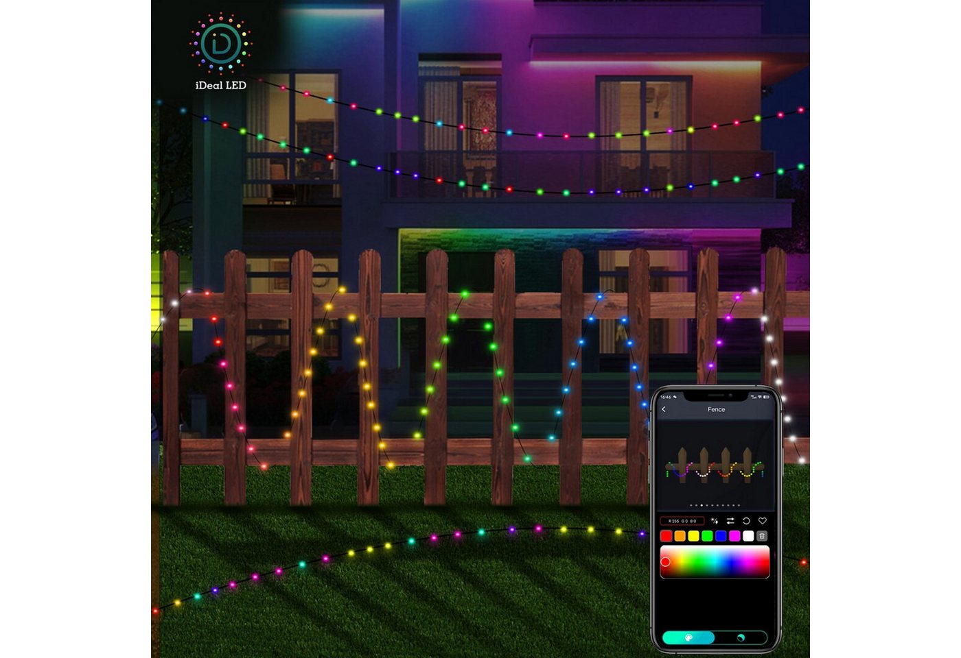 Rabalux LED-Lichterkette, LED-RGB-Lichterkette für den Außenbereich W-Fi Bild 3