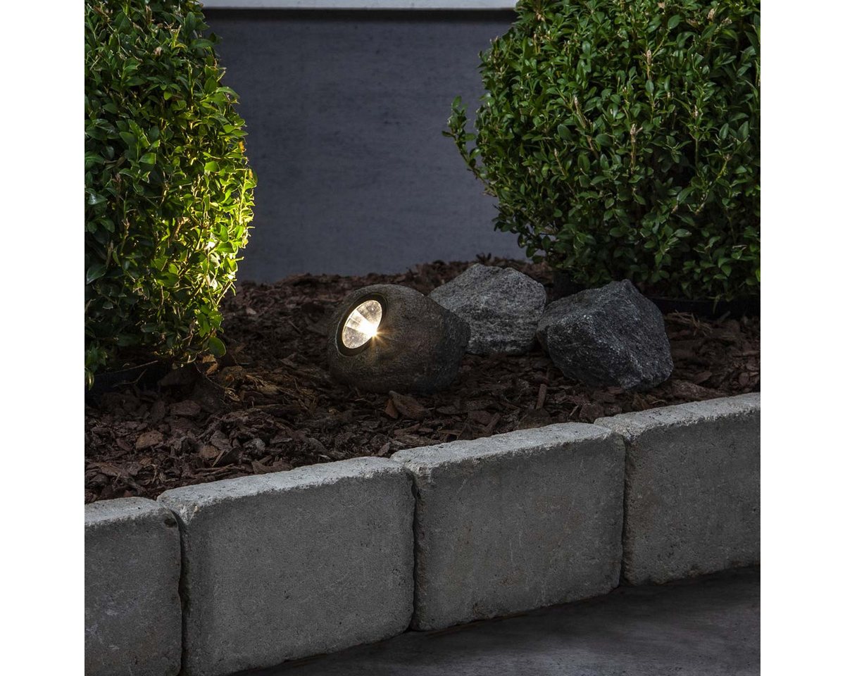 STAR TRADING LED Solarleuchte 3x LED-Solarstein "Rocky", grau, 1x warmweiße LED, warmweiß Bild 3