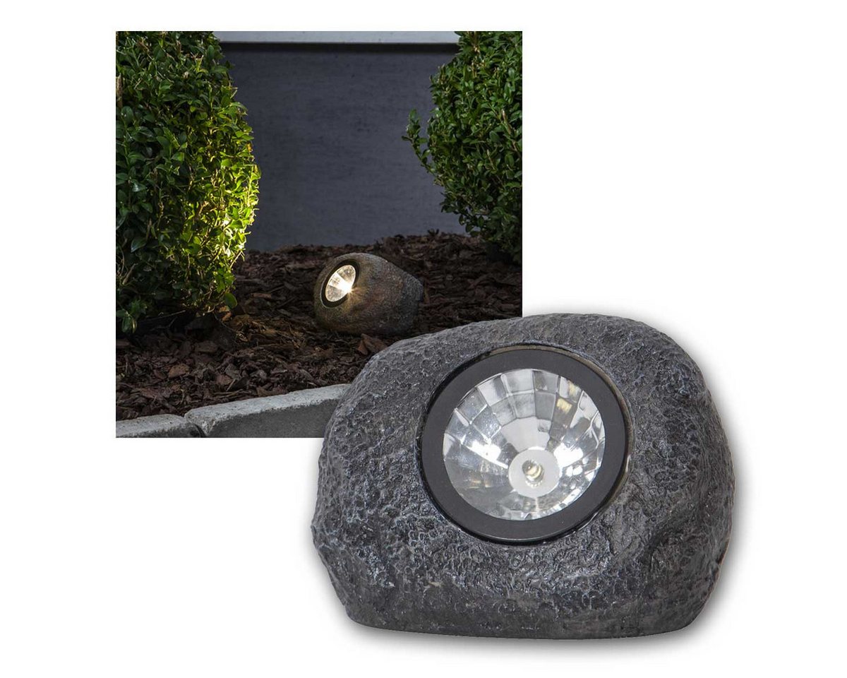 STAR TRADING LED Solarleuchte 3x LED-Solarstein "Rocky", grau, 1x warmweiße LED, warmweiß Bild 4