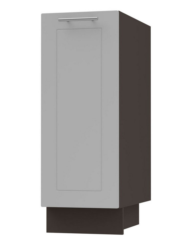 Feldmann-Wohnen Unterschrank Kvantum (Tür, Korbauszug, Schienensystem, Soft-Close-Funktion, 1-St., Fronten mit dekorativen Fräsungen und leicht abgerundeten Ecken) 30x50x82cm mit Korbauszug lava - dust grey matt (Q-D1D/30/cargo) Bild 3