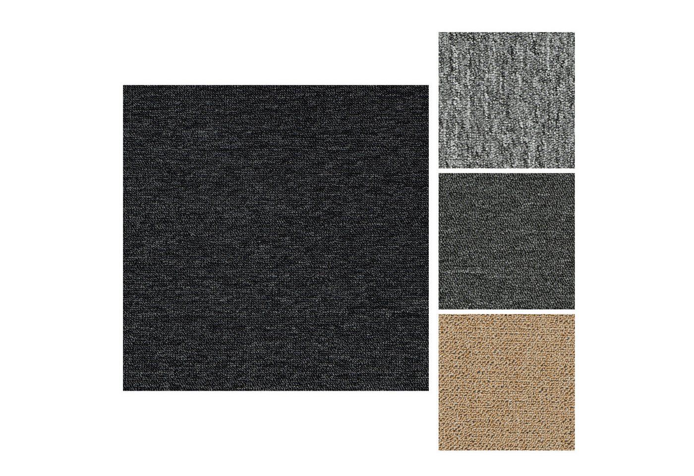 Youyijia Teppichfliese Teppichfliesen 50x50 cm 20er Set für Wohnung Büro selbstverlegend