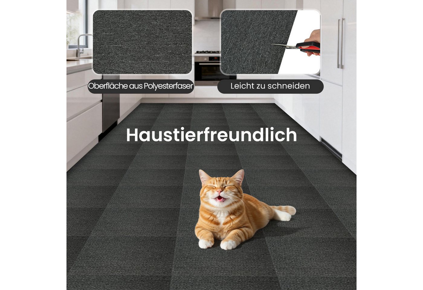Youyijia Teppichfliese Teppichfliesen 50x50 cm 20er Set für Wohnung Büro selbstverlegend Bild 2