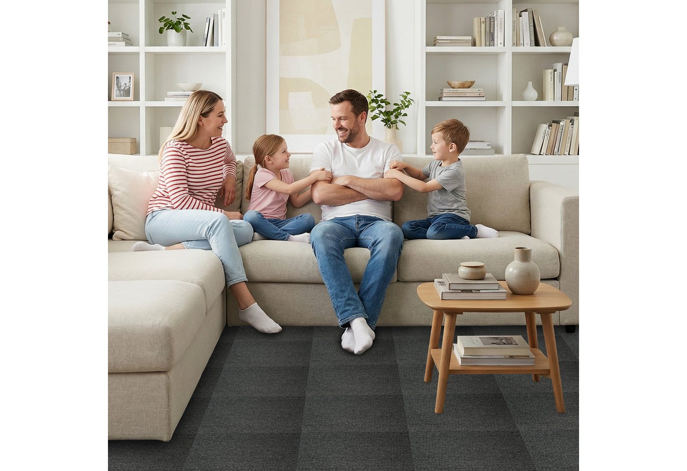 Youyijia Teppichfliese Teppichfliesen 50x50 cm 20er Set für Wohnung Büro selbstverlegend Bild 5