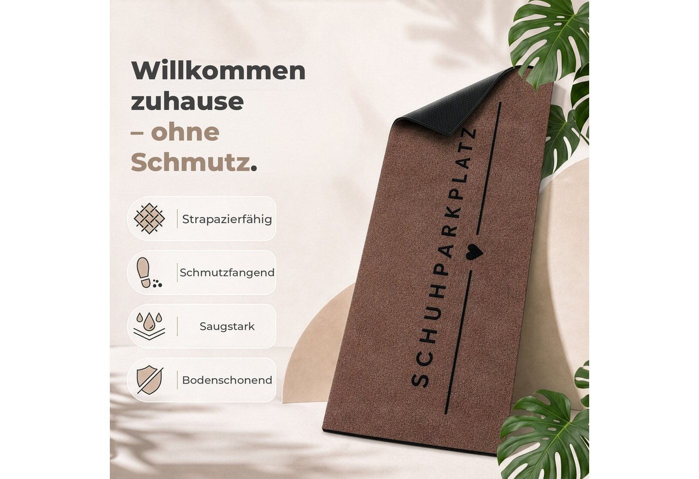 Kubus Fußmatte Domo, Schuhmatte mit Schuhparkplatz, waschbar, TPE-Rücken, Waschbare Schuhmatte mit Schuhparkplatz für bis zu 4 Paar Bild 4