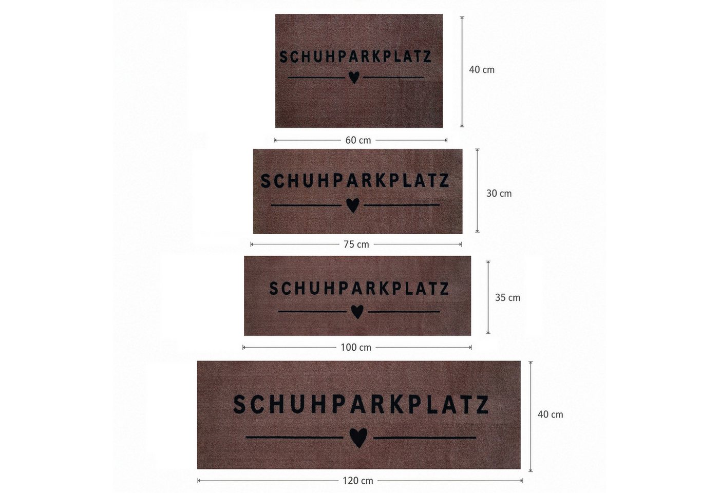 Kubus Fußmatte Domo, Schuhmatte mit Schuhparkplatz, waschbar, TPE-Rücken, Waschbare Schuhmatte mit Schuhparkplatz für bis zu 4 Paar Bild 5