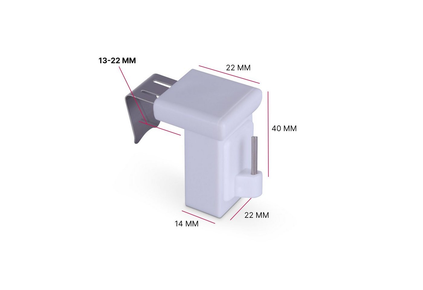 Bestlivings Klemmträger für Fensterrahmenstärke 10-27 mm, für Vitragestangen, (8-tlg), aus robustem und langlebigem Kunststoff, drehbar Bild 3