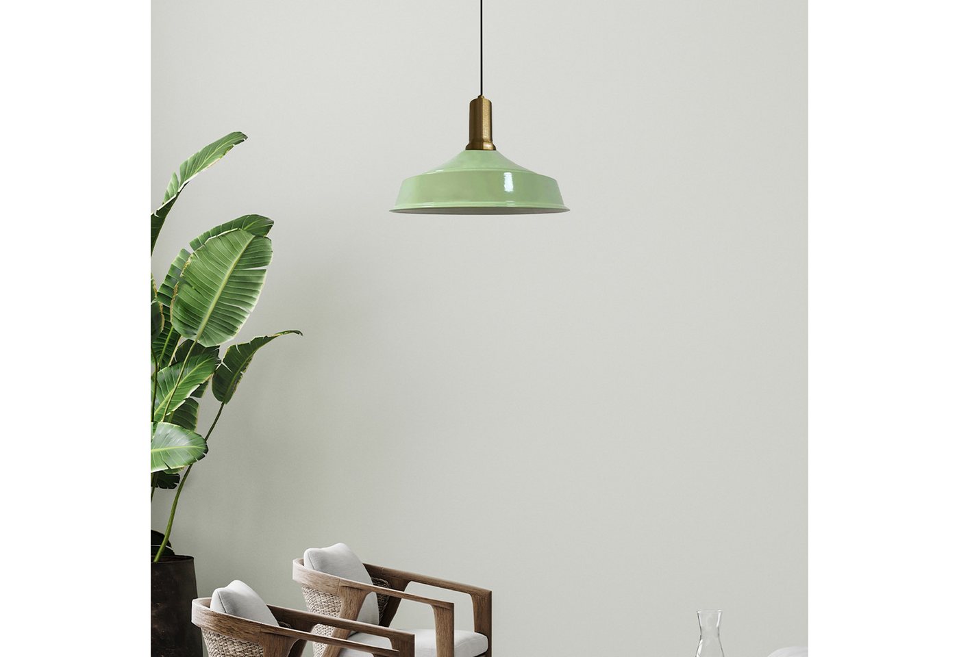 Bamyum Pendelleuchte Hängelampe AsletlEF Ø40 cm, Pendelleuchte Vintage, E27 Lampe, ohne Leuchtmittel, E27, Dimmbar, Einstellbare Kabellänge Bild 2