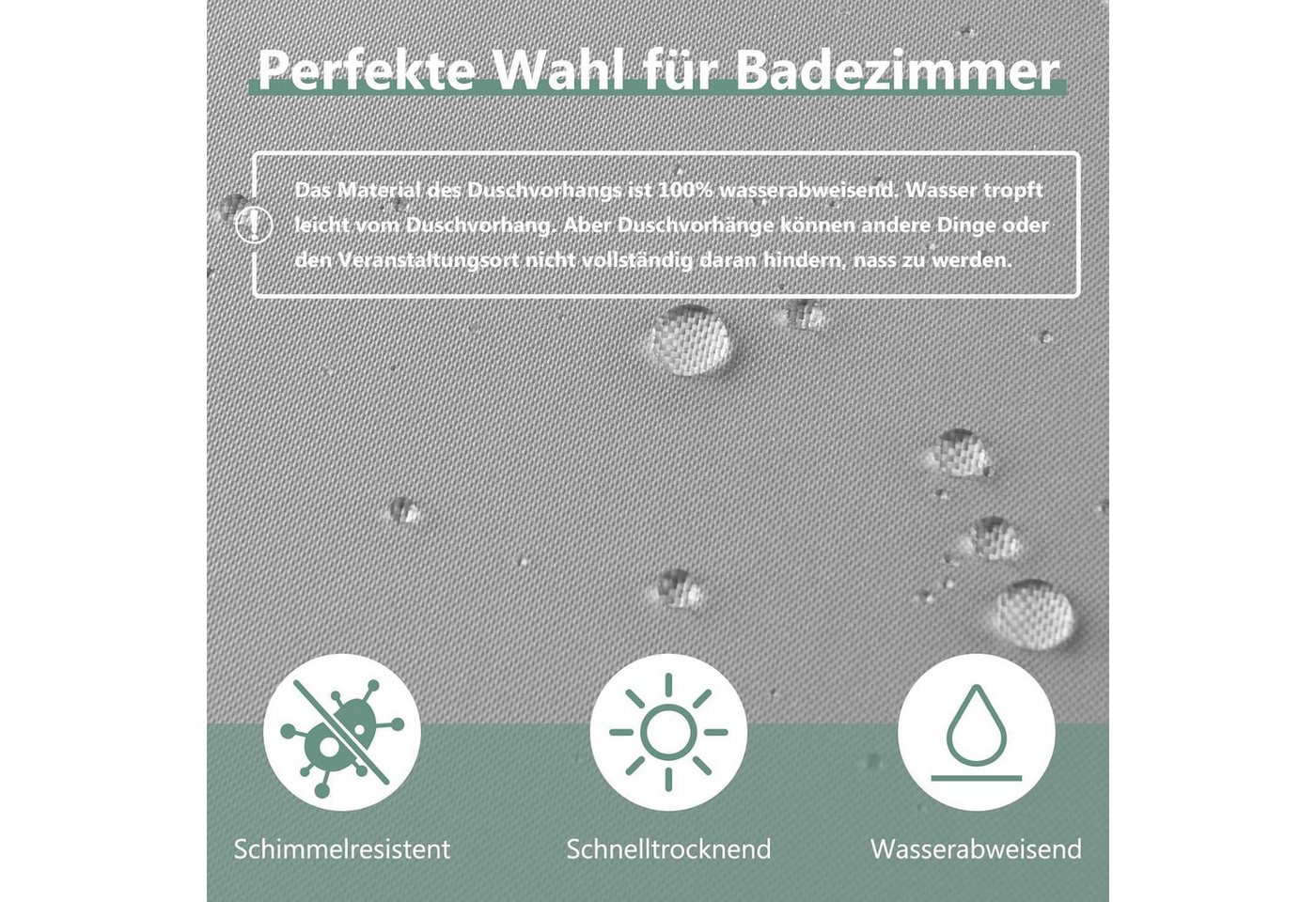 LuxusKollektion Duschvorhang Duschvorhang 240x200 cm Anti-Schimmel Wasserdicht PVC Antibakteriell Bild 3