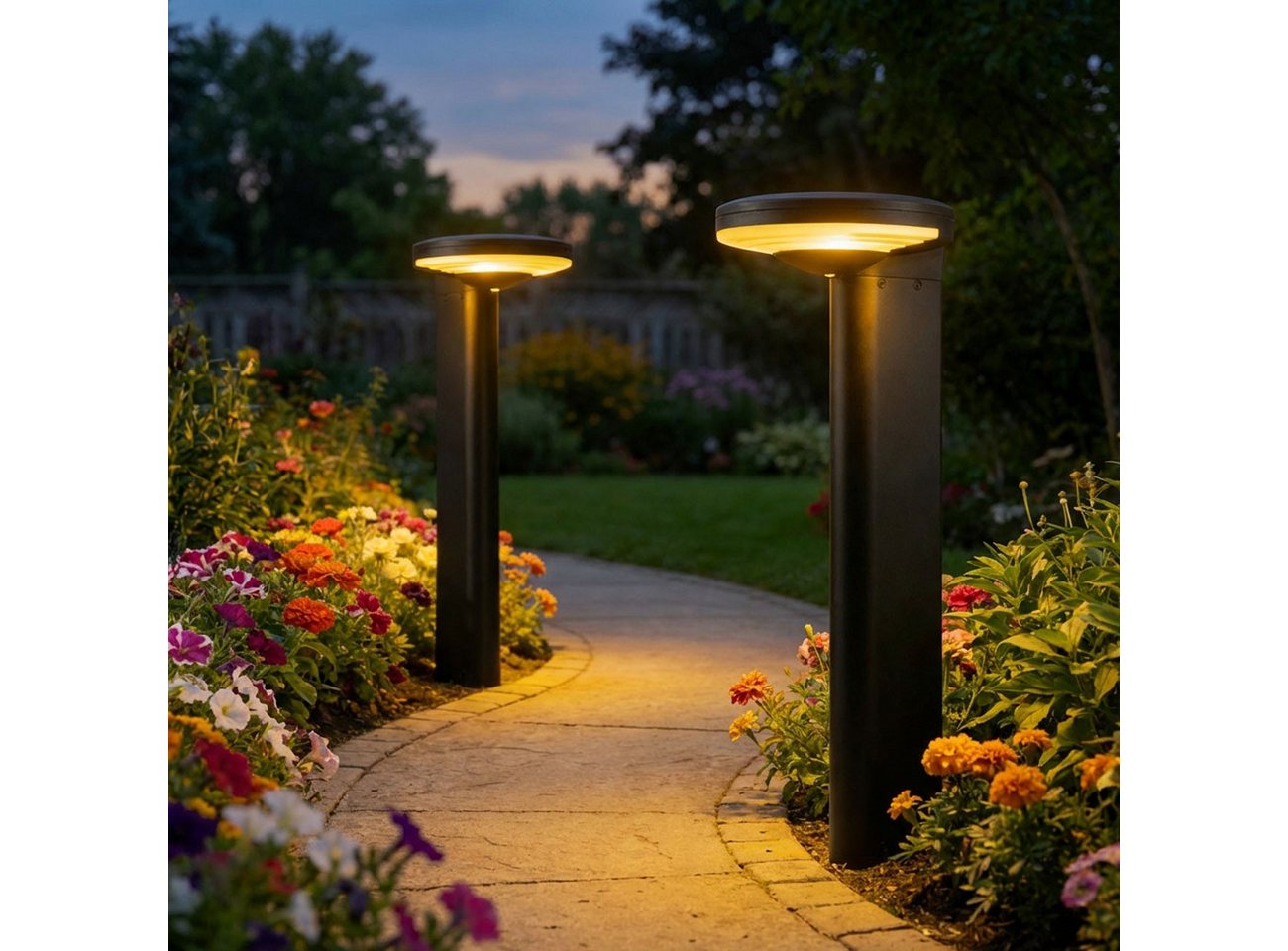 shop'n smile ideoon LED Solarleuchte LED Solarleuchte aus Aluminium in Schwarz 300lm helle SMD-LEDs, LED, Warmweiss, Einfache Montage - unabhängig vom Stromanschluss und Verkabelung Bild 3