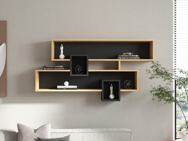 Skye Decor Wandregal 100% MELAMINE COATED PARTICLE BOARD, 72,2 cm x 22 cm x 120 cm Q1672