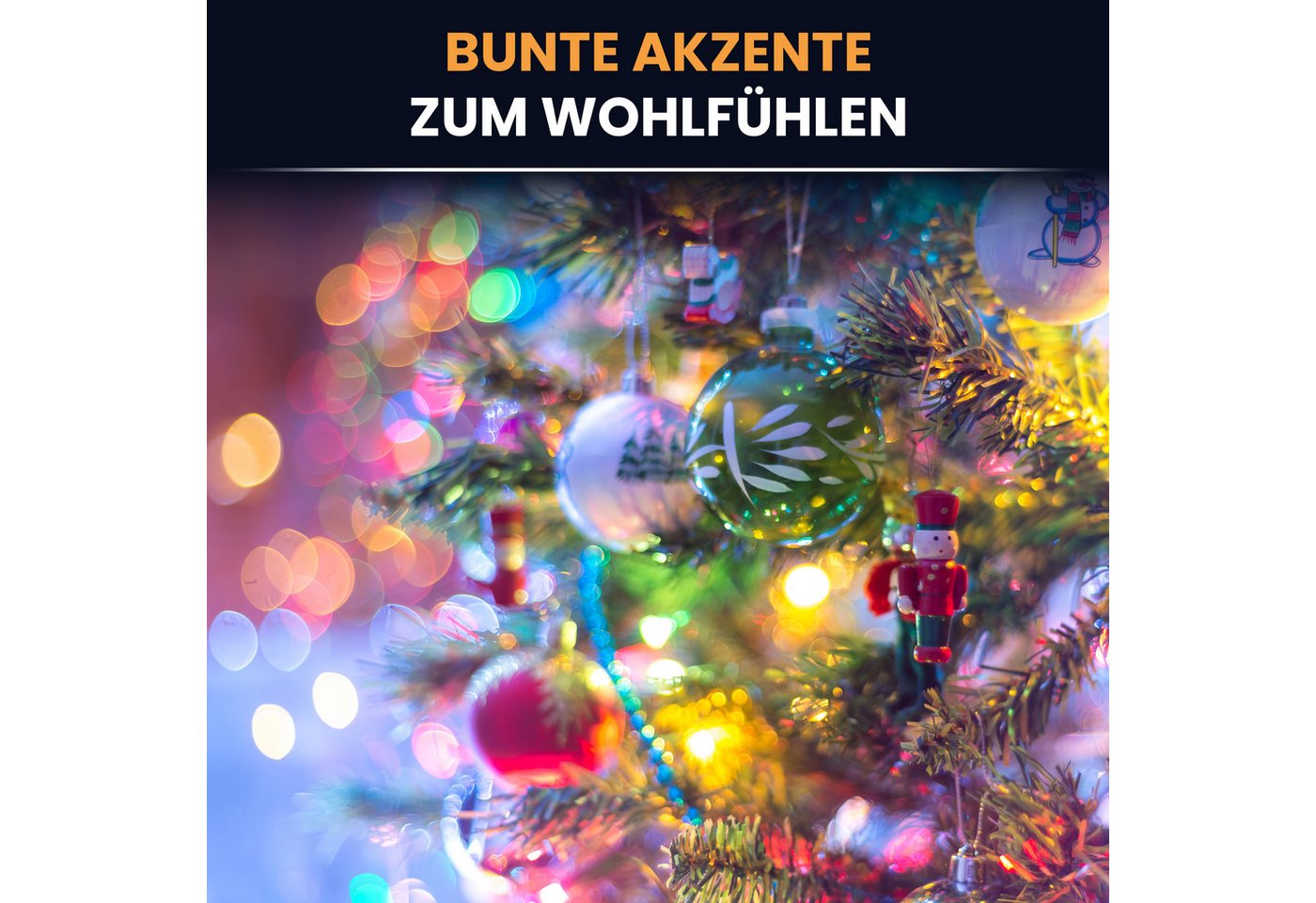 Gartenpirat LED-Lichterkette Christbaum LED Lichterkette Dekobeleuchtung 8 Programme Weihnachten Bild 3