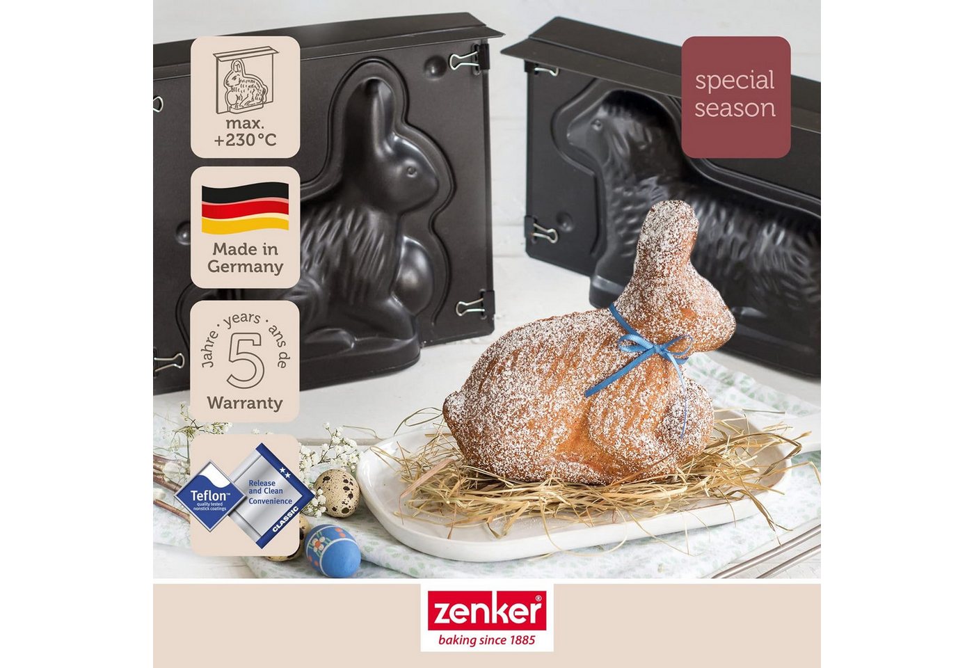 Zenker Backform Osterbackformen-Set Hase und Lamm Menge: 1x 2 TLG. Set Bild 3