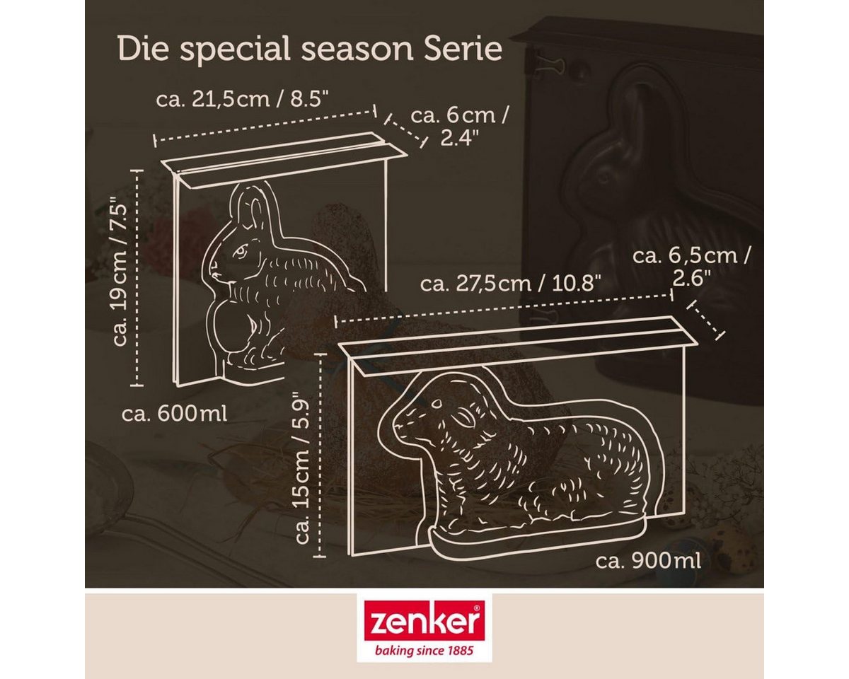 Zenker Backform Osterbackformen-Set Hase und Lamm Menge: 1x 2 TLG. Set Bild 5