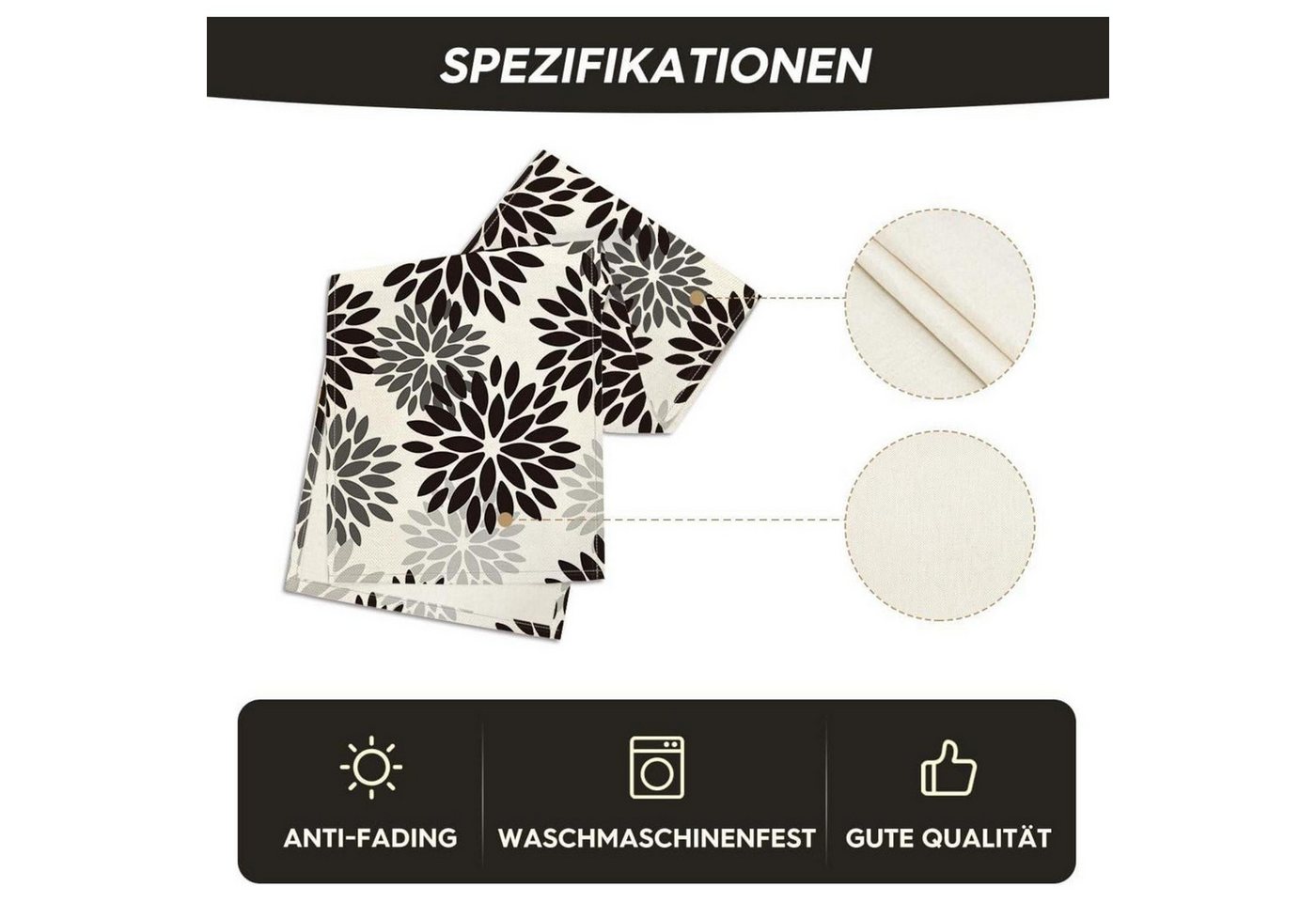 LuxusKollektion Tischläufer Tischläufer Blumen Dahlien Halloween Herbst Küche 40 x 100 cm Schwarz Bild 2