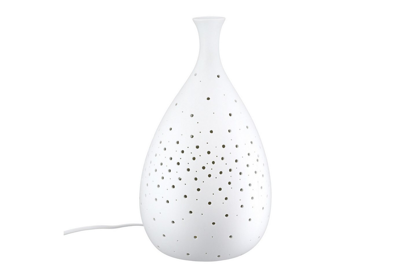 GILDE Tischleuchte GALAXY Leuchte - weiß - Porzellan - Höhe 33,5cm x Ø 18,5cm - Dekolampe, Tischlampe - Schreibtischlampe - Nachttischlampe