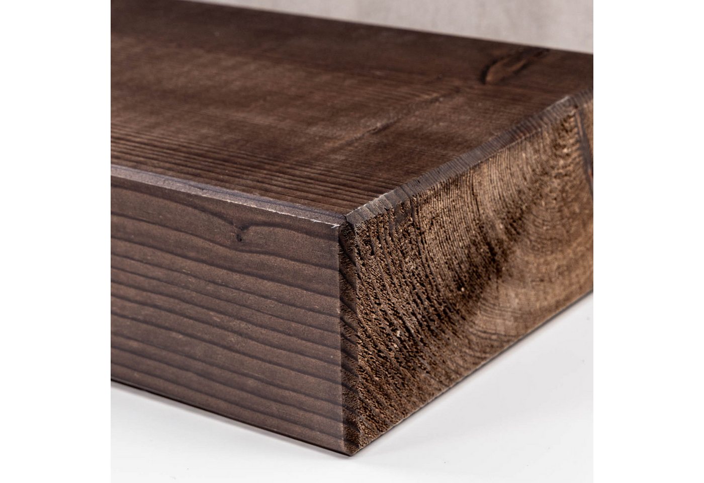 Levandeo® Wandregal, levandeo Wandregal Holz Massiv 60x20cm Nussbaum Farbig Wandboard Bild 2