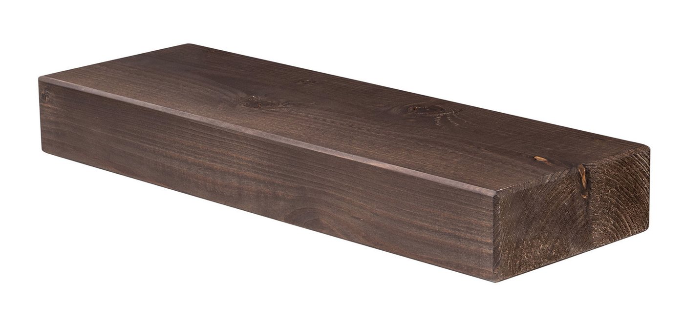 Levandeo® Wandregal, levandeo Wandregal Holz Massiv 60x20cm Nussbaum Farbig Wandboard Bild 3