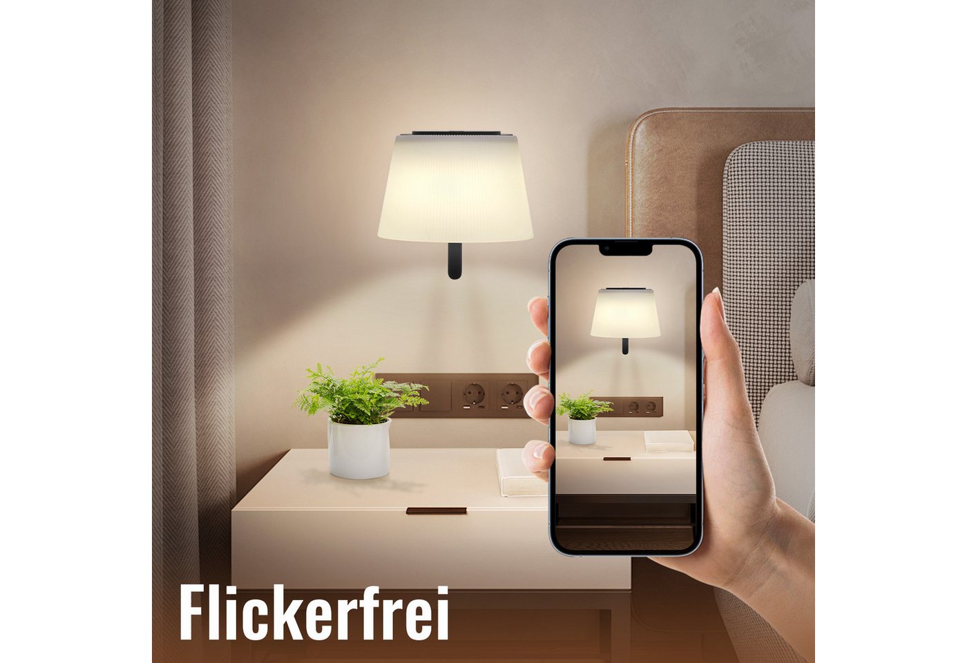Nettlife Wandleuchte LED Kabellos Dimmbar Fernbedienung 3 Farbmodi Schwarz, Dimmbar, LED fest integriert, für Flur Schlafzimmer Wohnzimmer Treppe Bild 3