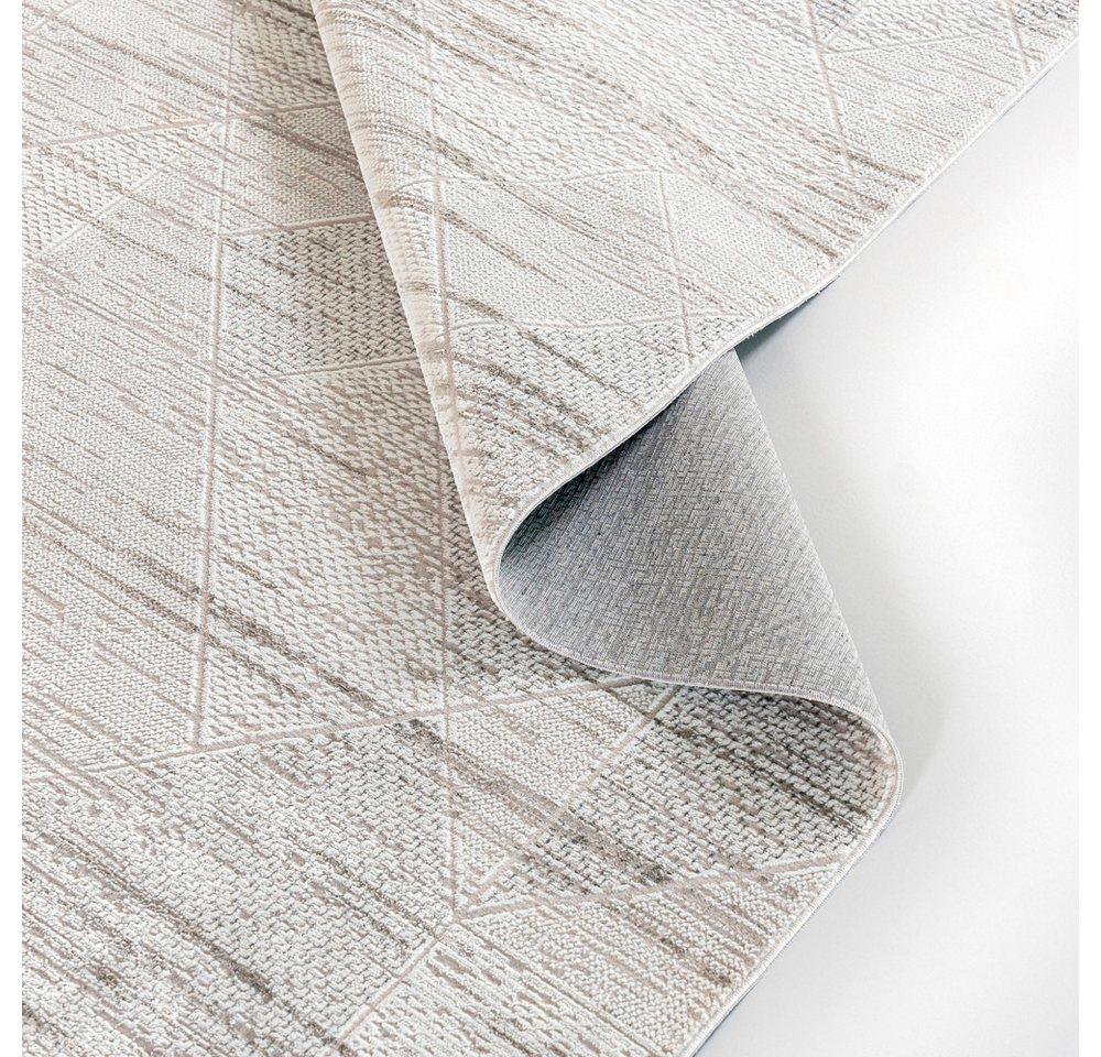 Mazovia Designteppich Modern Geometrisch Wohnzimmer, 80 x 150 cm, Fußbodenheizung