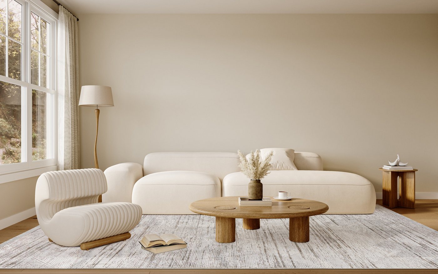 Mazovia Designteppich Modern Geometrisch Wohnzimmer, 80 x 150 cm, Fußbodenheizung Bild 2