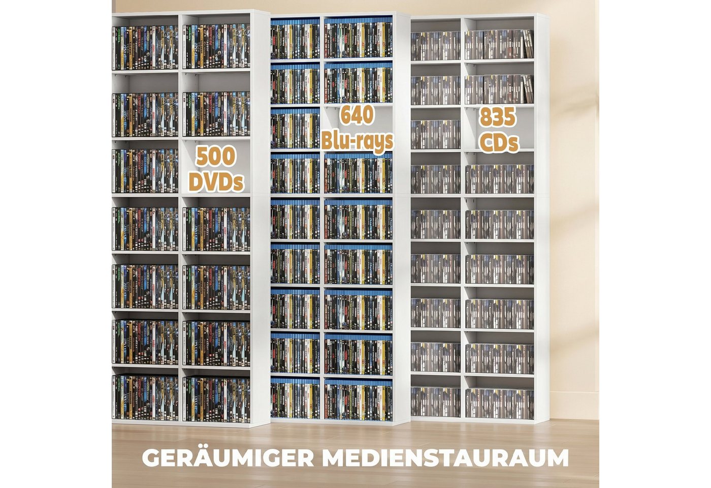 HOMCOM CD-Regal CD Aufbewahrungsregal