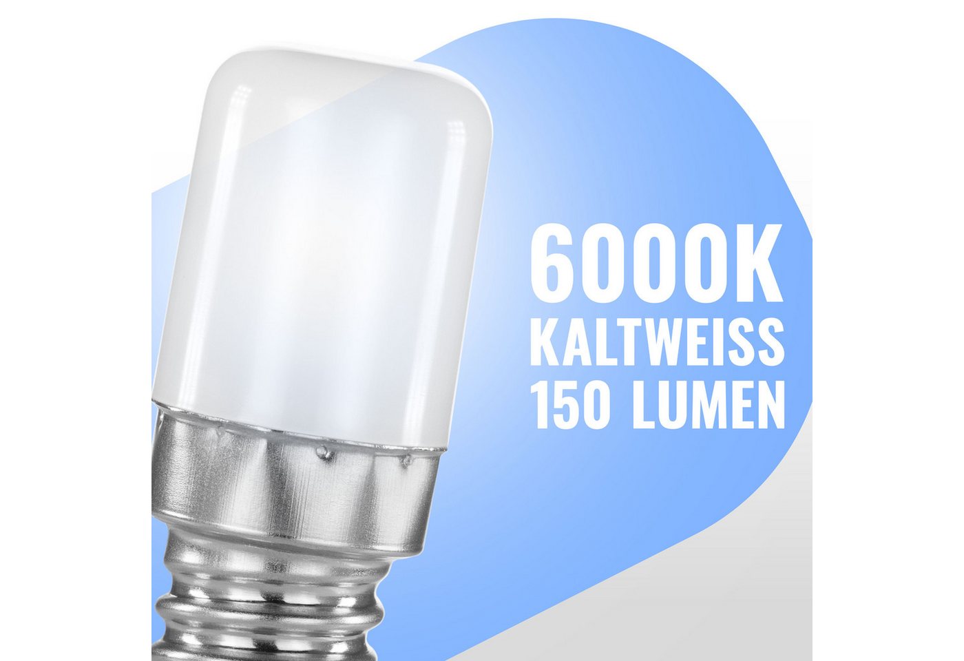 Poppstar Spezialleuchtmittel, E14, 4 St., Poppstar 4x LED Kühlschranklampe E14 1,6W (matt, 6000K kaltweiß) Bild 5