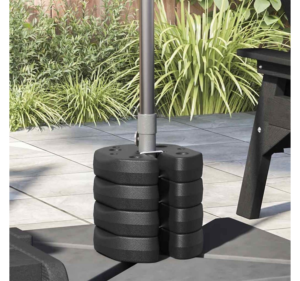 furnicato Pavillon-Sandsäcke Beton-Gewichtsplatten 22x5 cm Schwarz für Outdoor-Strukturen, Wetterfeste Standfüße, stapelbar und für 30-mm-Rohre geeignet Bild 2