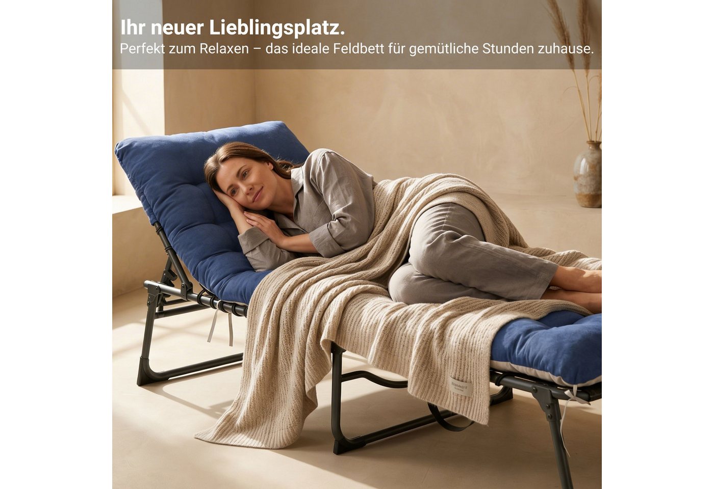 NovaTerra Gartenlounge-Set XXL Outdoor & Camping inkl. Matratze, klappbar, pflegeleicht, robuste Campingliege mit rostbeständigem Gestell, klappbar Bild 2