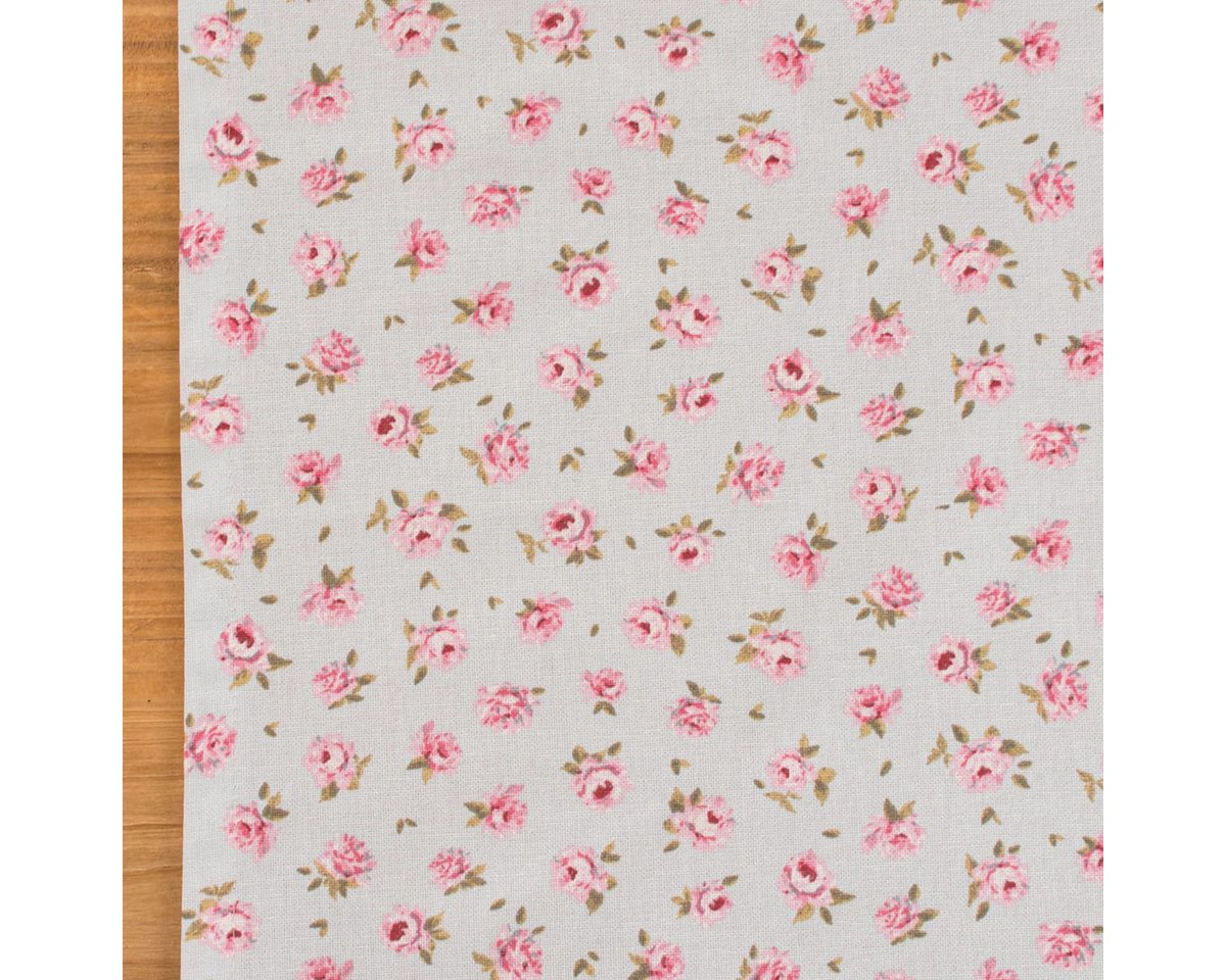 SCHÖNER LEBEN. Tischläufer Tischläufer Classic Little Rose Rosenblüten hellblau rosa 40x160cm, handmade Bild 5