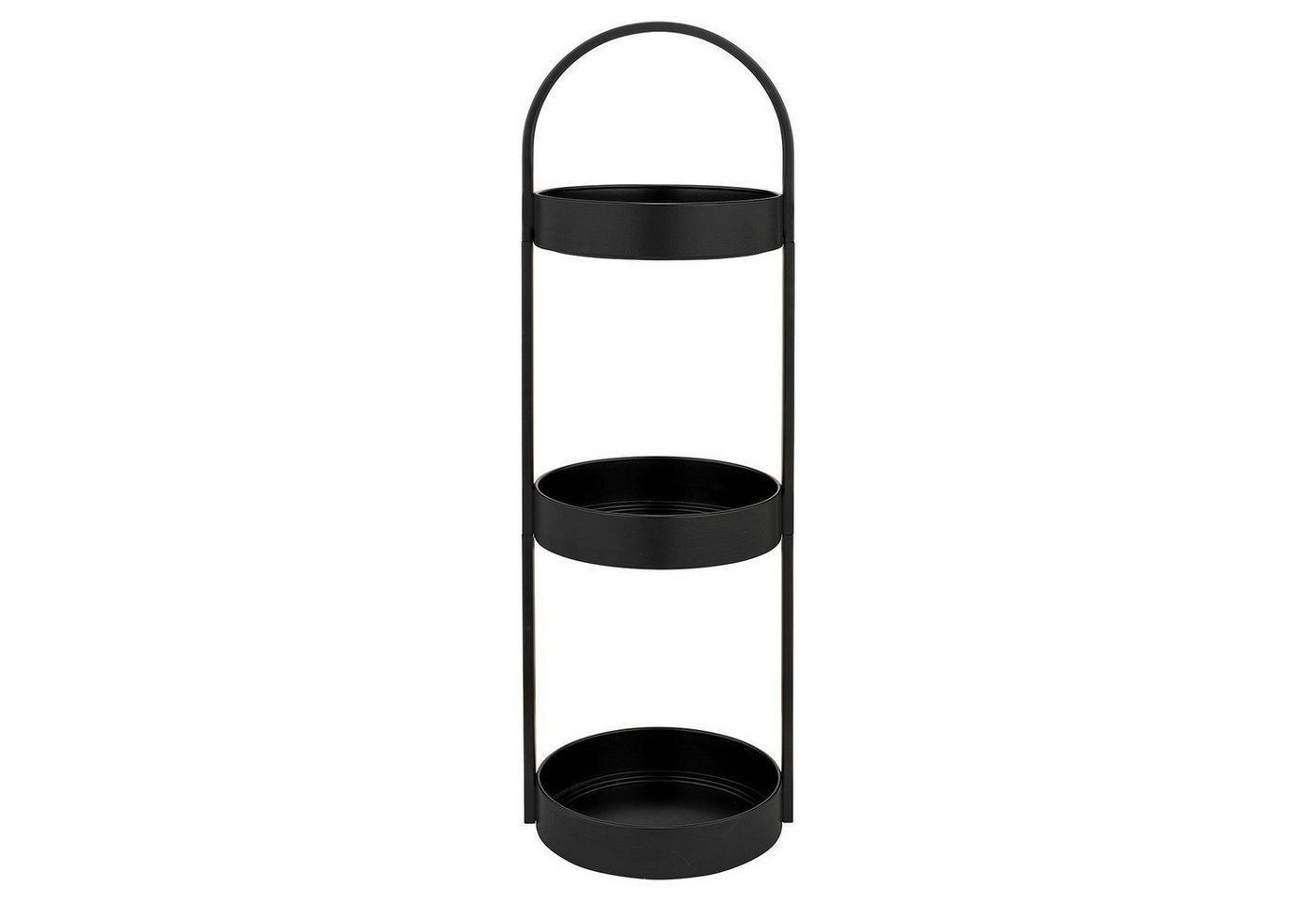 WENKO Badregal DONGO, 3 Ablagefächer, Schwarz matt, Stahl, rutschfest, mit Gummifüßen, B 24,5 x H 73 x 22,5 cm Bild 4