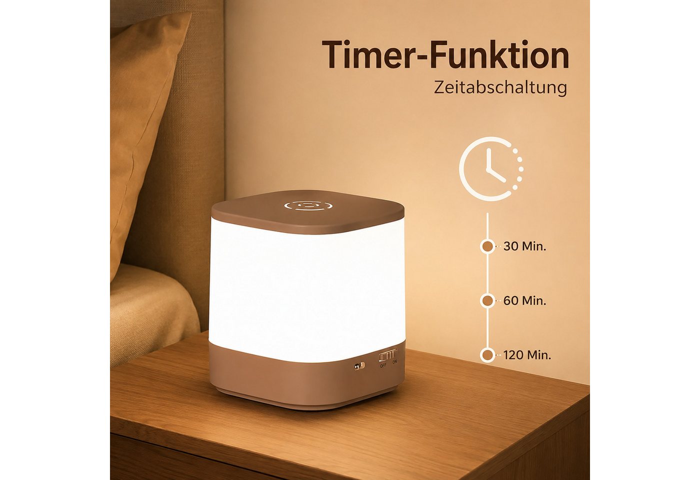 Vornix LED Nachtlicht LED Tischlampe Nachttischlampe, 3 Lichtfarben, Touch & Fernbedienung, Weißes Licht, warmes Licht, neutrales Licht, USB-Aufladung, mit Fernbedienung und Touch-Sensor,für Kinder/Erwachsene Bild 2