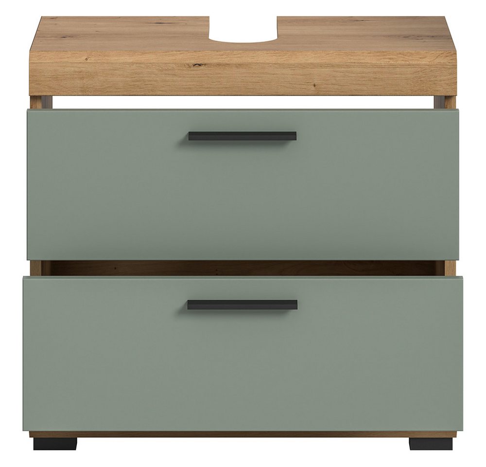 Lomadox Waschbeckenschrank SIROCO-158 in Artisan Eiche mit Salbei, 60cm breit