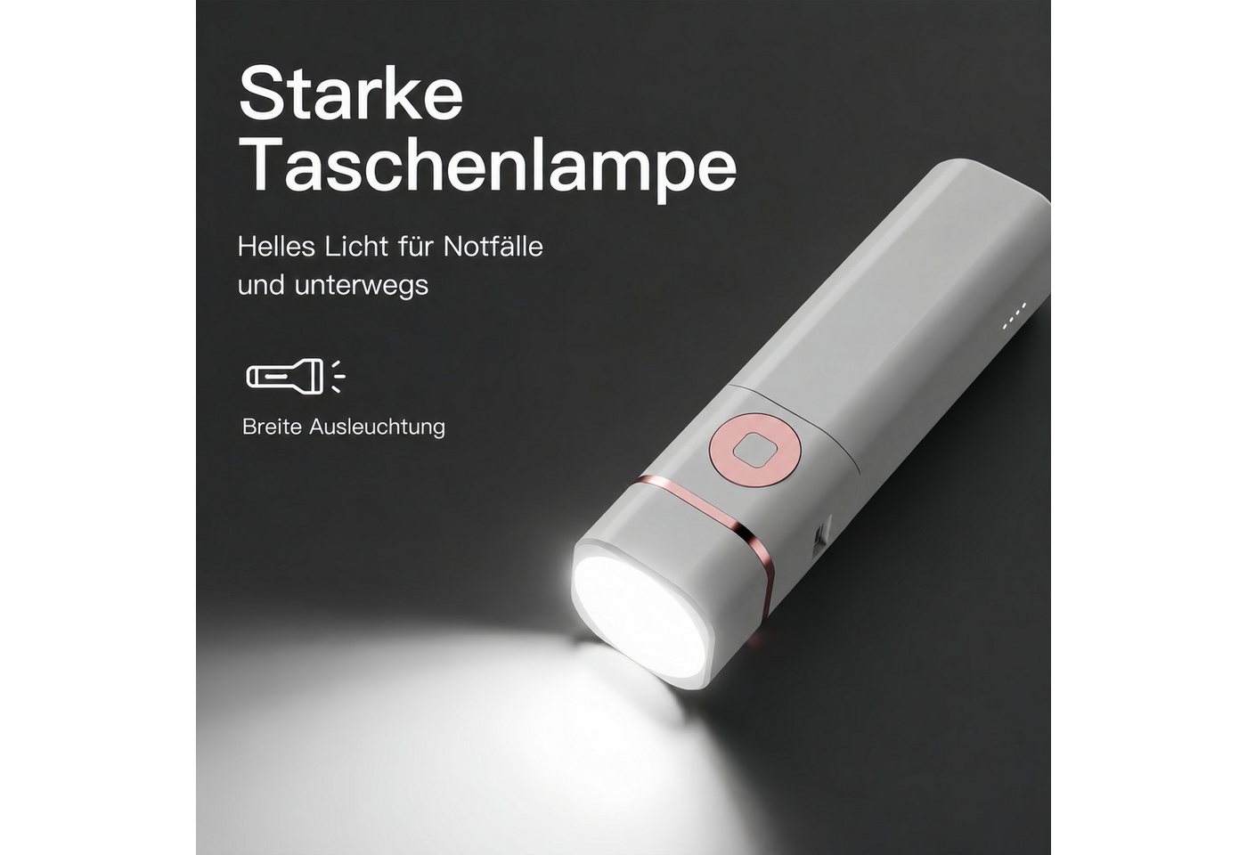 ibettertec Schreibtischlampe LED Tischlampe mit Taschenlampe D12, 5000mAh Akku, Schreibtischlampe, 3 Helligkeitsstufen, Powerbank, USB-C, verstellbar Bild 2