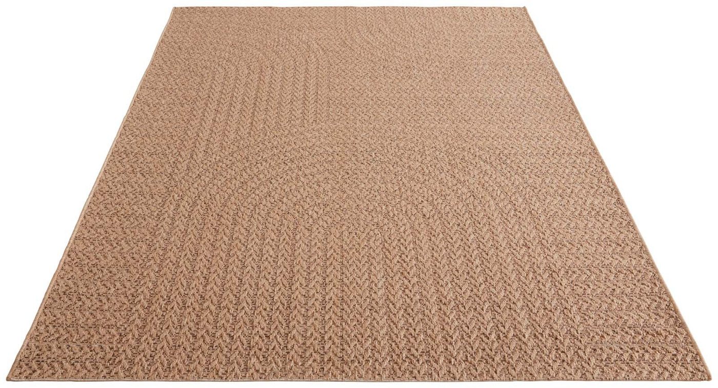TaraCarpet Outdoorteppich Tara Carpet Sumatra Wave Sisal Jute Look natur, rechteckig, Höhe: 10 mm, Küche Wohnzimmer Terrasse Garten Balkon natur 80x150 Bild 2