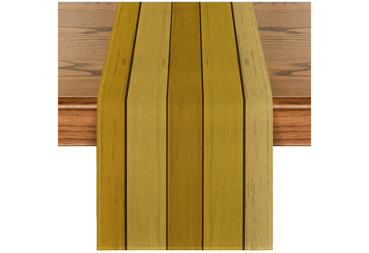 LuxusKollektion Tischläufer Tischläufer gelb Holz Planken rustikal antik 40 x 140 cm Gelb Bild 4
