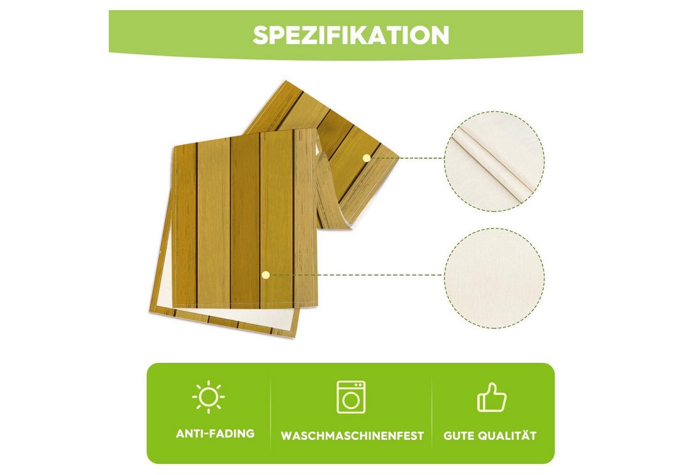 LuxusKollektion Tischläufer Tischläufer gelb Holz Planken rustikal antik 40 x 140 cm Gelb Bild 5