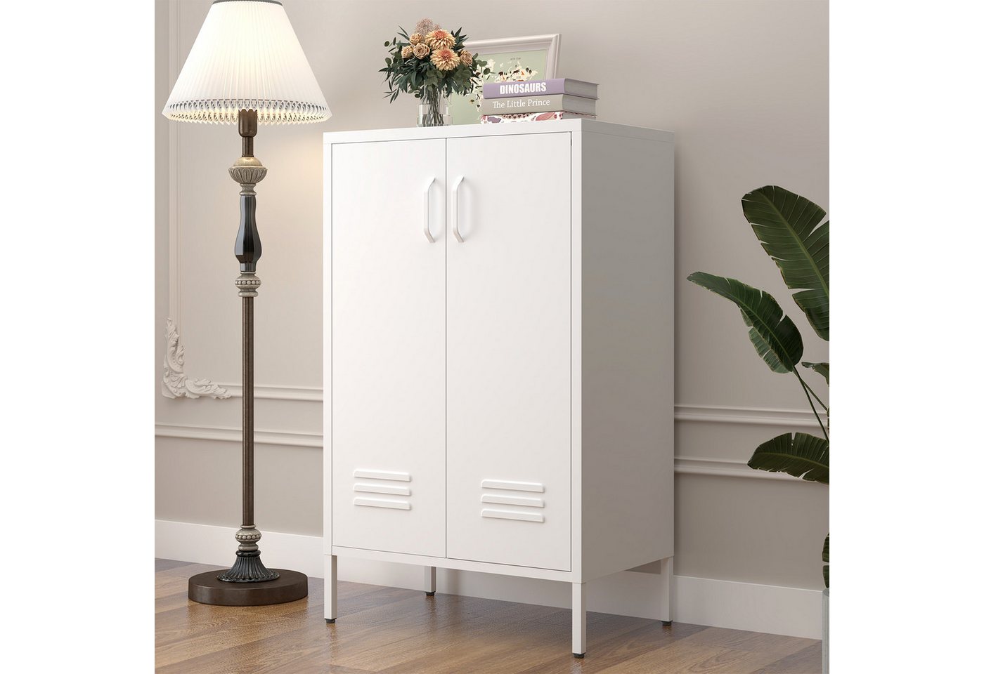MODFU Aktenschrank Metallspeicherschrank (mit 2 Türen & 2 verstellbaren Regalen, 1-St., 65*35*106.6cm) Bild 2