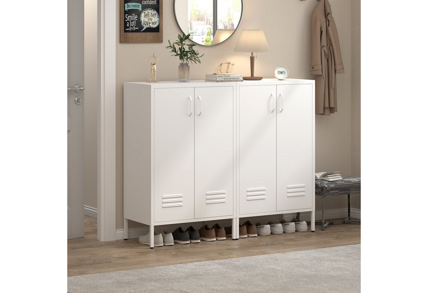 MODFU Aktenschrank Metallspeicherschrank (mit 2 Türen & 2 verstellbaren Regalen, 1-St., 65*35*106.6cm) Bild 4