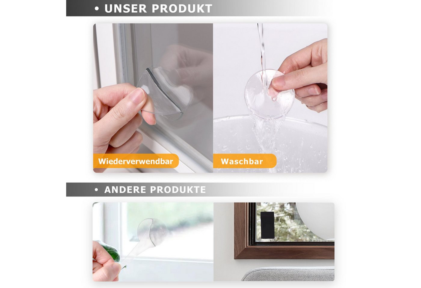 Rollo Gel-Klebepads, doppelseitig klebend, 20 Stück, transparent, Victoria M., transparent, Kleben, Wiederverwendbare, transparente Gel-Klebepads ohne Rückstände Bild 2