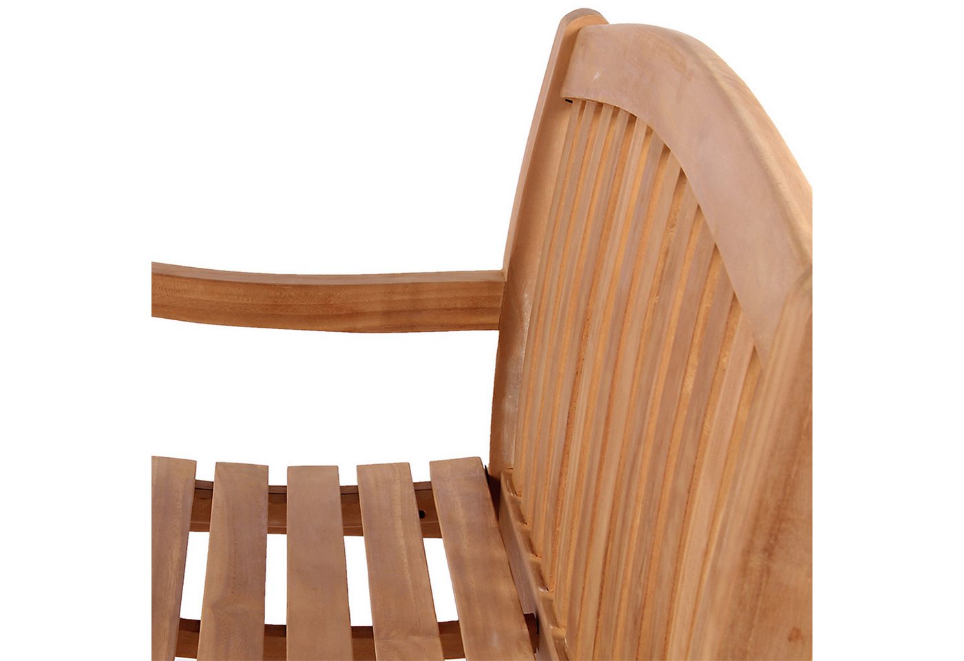 bene living Gartenbank Swindon 120 cm - Teakholz, geschwungende Armlehnen - Rückenlehnen in Sprossenoptik Bild 2