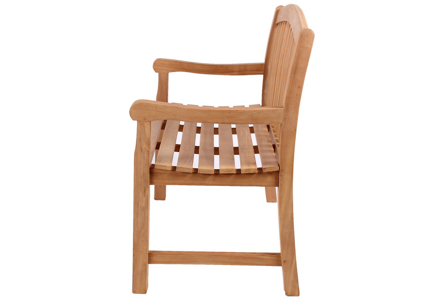 bene living Gartenbank Swindon 120 cm - Teakholz, geschwungende Armlehnen - Rückenlehnen in Sprossenoptik Bild 3