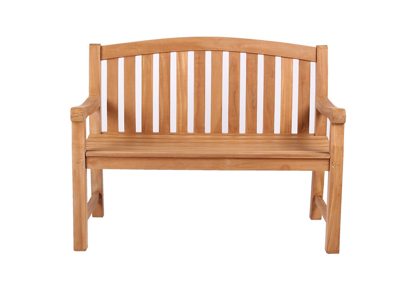 bene living Gartenbank Swindon 120 cm - Teakholz, geschwungende Armlehnen - Rückenlehnen in Sprossenoptik Bild 4