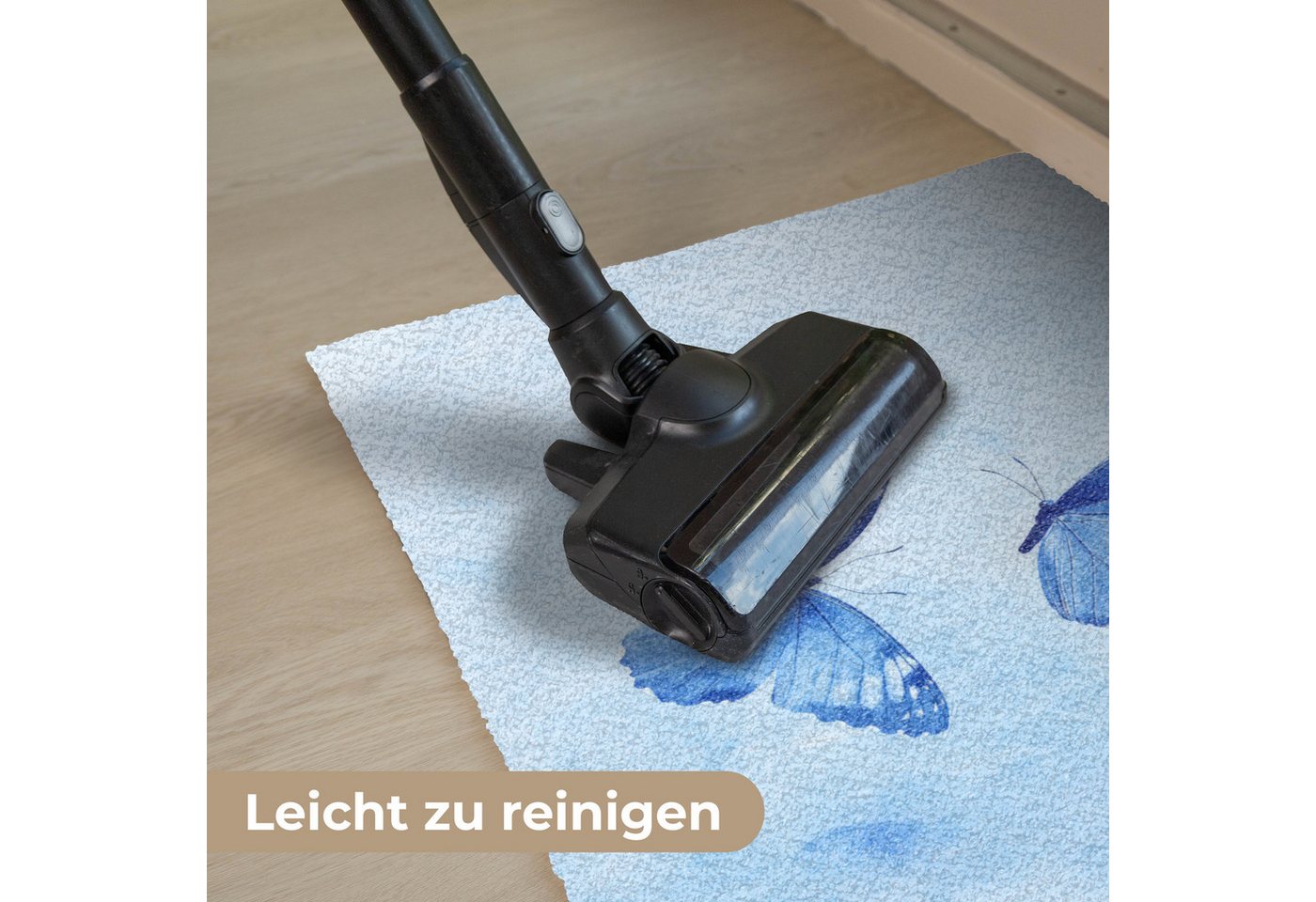 MuchoWow Fußmatte Schmetterlinge - Ornamental - Blau, Rechteckig, innen Schmutzfangmatte, Tür, Schmutzfänger Flur, Teppich 60x40 cm Bild 2