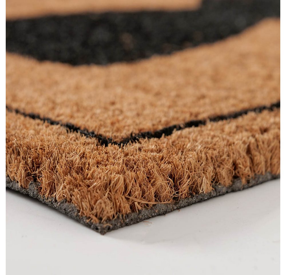 BOLTZE Fußmatte Fußmatte CAT LOVE natur schwarz Katzen mit Herz Türdeko Kokos PVC 60x4