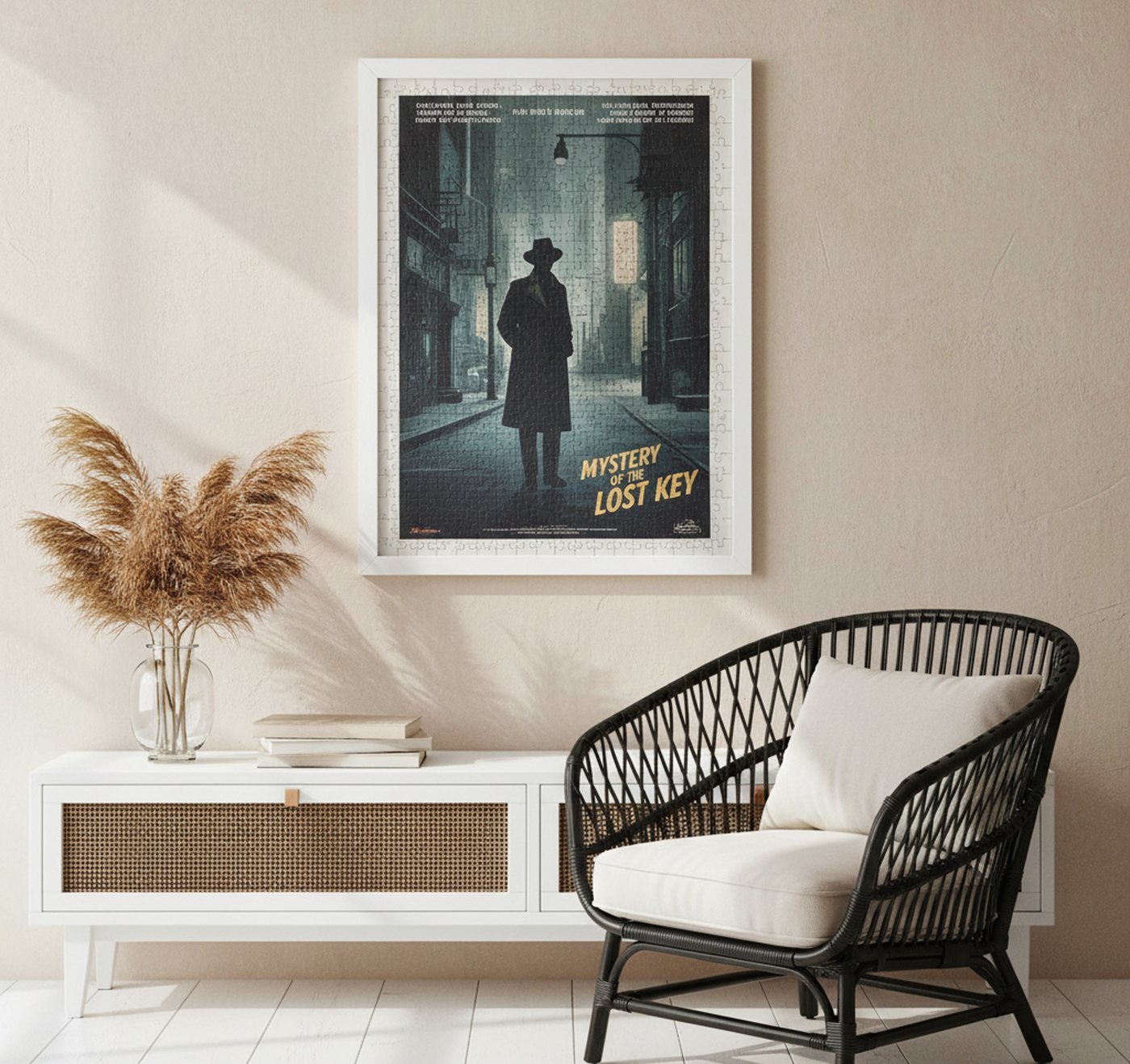lindahandel Bilderrahmen Weißer Bilderrahmen 50x75cm, Acrylglas, MDF, für Puzzle & Poster, Moderner Fotorahmen Weiß, Hoch- & Querformat, bruchsicher, 2cm Leiste Bild 3