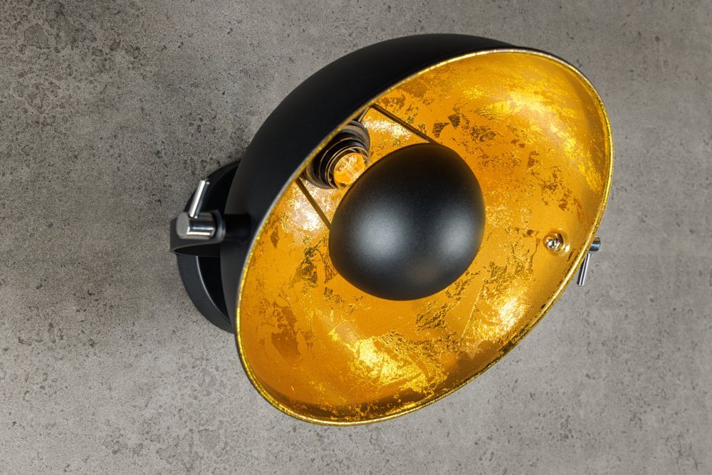 riess-ambiente Wandleuchte STUDIO 38cm schwarz / gold, ohne Leuchtmittel, Wohnzimmer · Metall · Industrial · Schlafzimmer