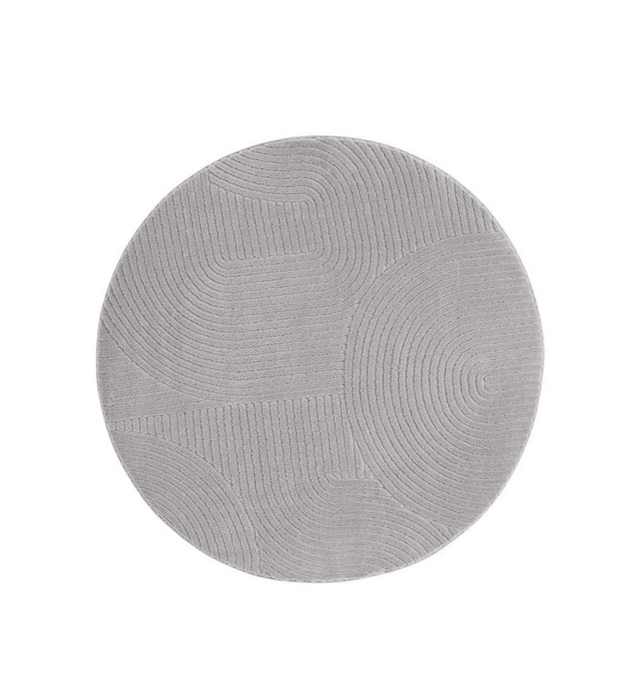 TaCa Home Teppich Kurzflor Teppich Hasenfell Optik, rechteckig, Höhe: 10 mm, Wohnzimmer, Kinderzimmer, Esszimmer, Wellen Grau - 50 x 80 cm Bild 4