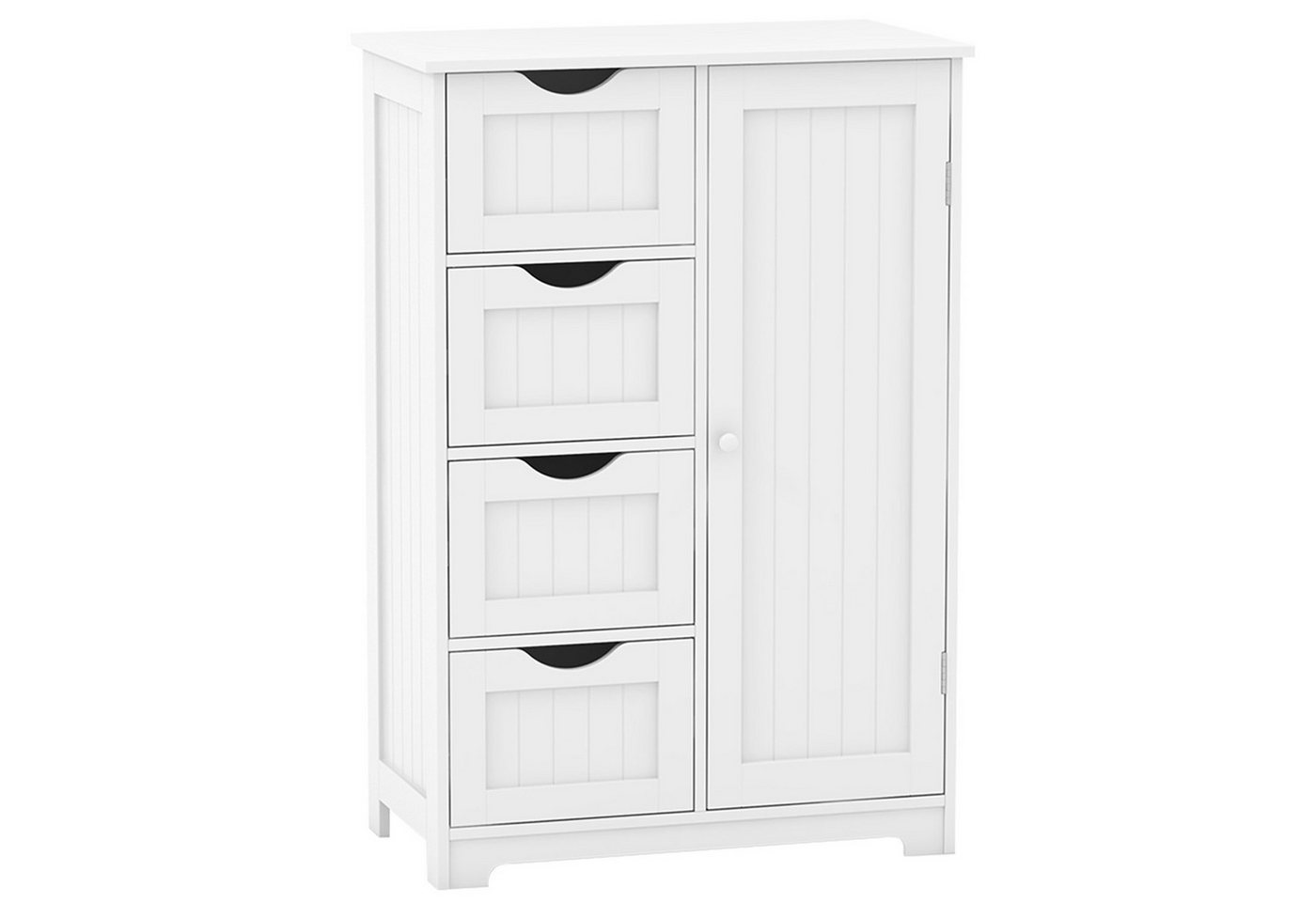 COSTWAY Badkommode, mit 4 Schubladen & 1-türigem Schrank,55 x 30 x 81 cm Bild 3