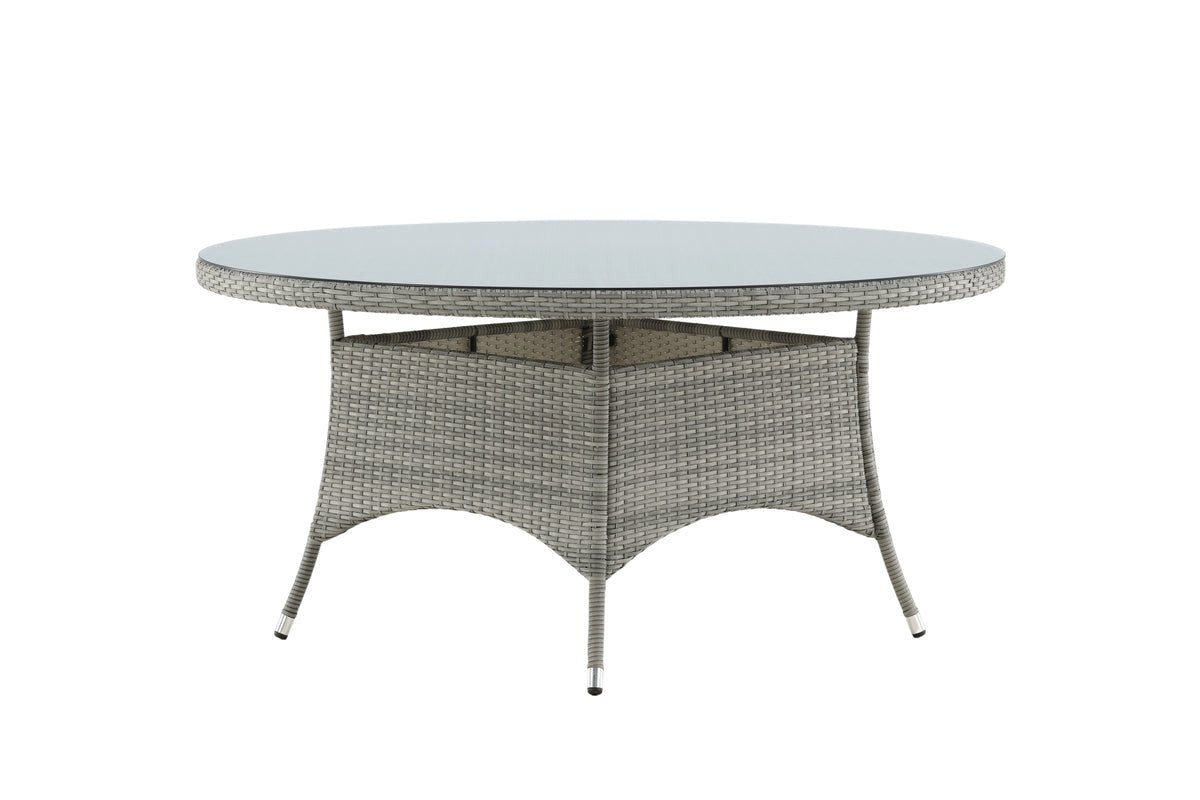 Luxusbetten24 Gartentisch Eluno, mit einem Untergestell aus strapazierfähigem Kunst-Rattan